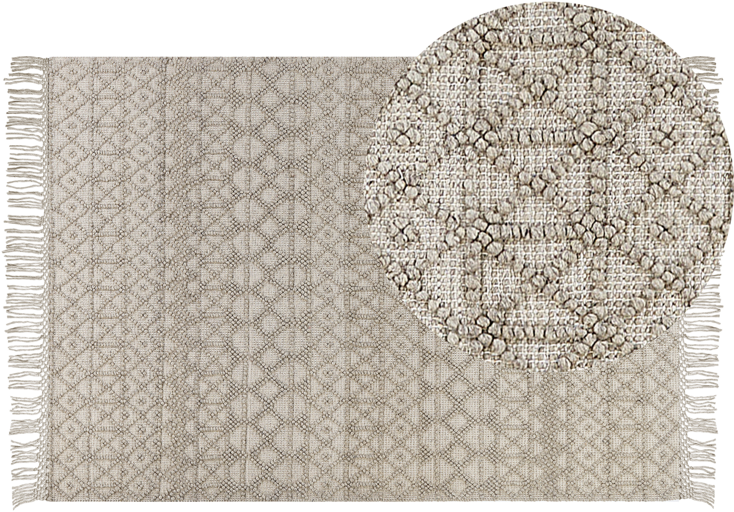 Teppich Wolle sandbeige 160 x 230 cm Kurzflor ALUCRA Bild 1