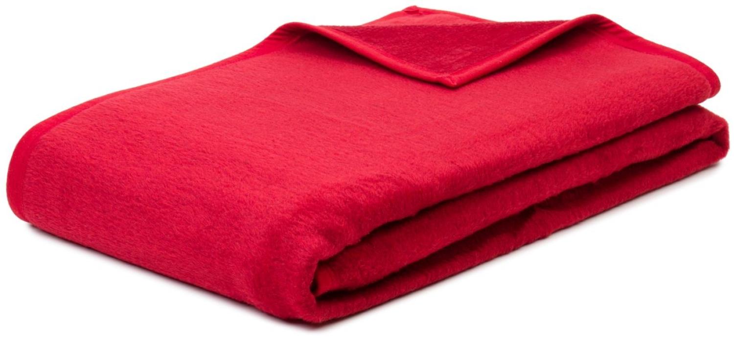 Ambiente Trendlife Baumwoll-Acryl-Decke Arizona uni Einfassband 150x200cm rot Bild 1