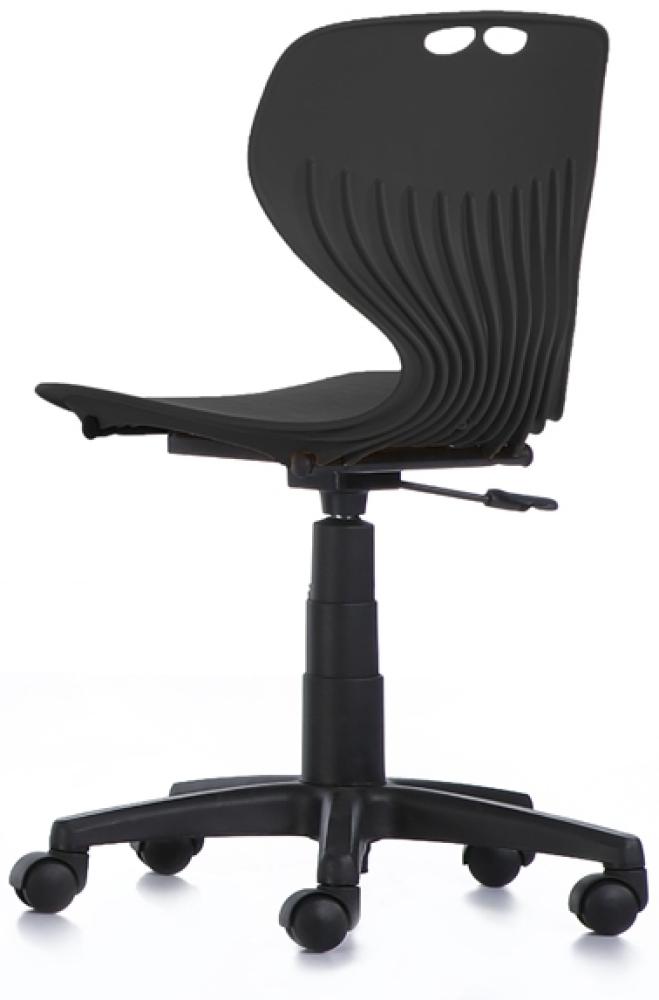 Stuhl Samba türkisfarbener Sitz mit schwarzem Radkreuz Bild 1