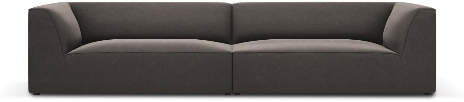 Micadoni 4-Sitzer Samtstoff Sofa Ruby | Bezug Dark Grey | Beinfarbe Black Plastic Bild 1