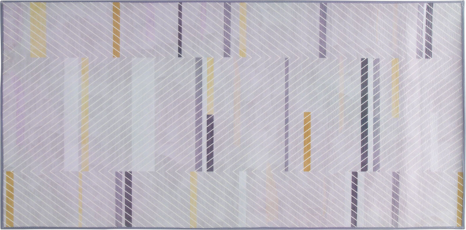 Teppich grau-gelb Streifenmuster 80 x 150 cm ERGENLI Bild 1