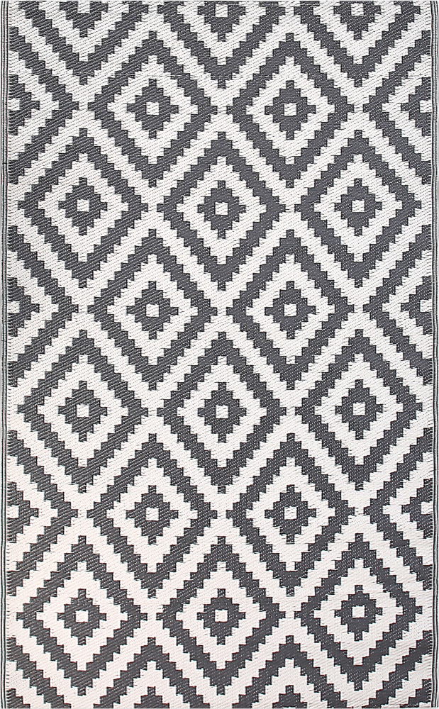 Outdoor Teppich grau 120 x 180 cm geometrisches Muster HAPUR Bild 1