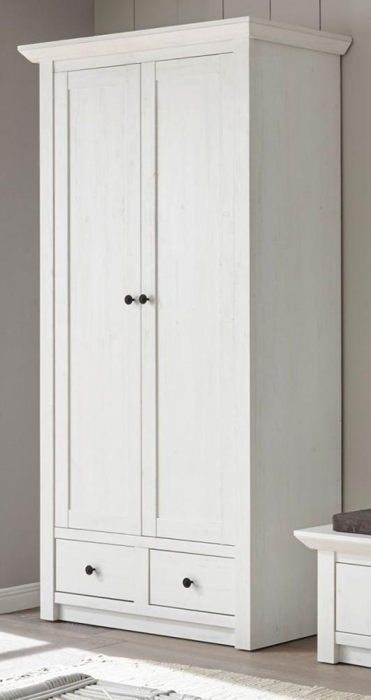 Garderobenschrank Hooge in Pinie weiß Schuhschrank 105 x 206 cm Bild 1