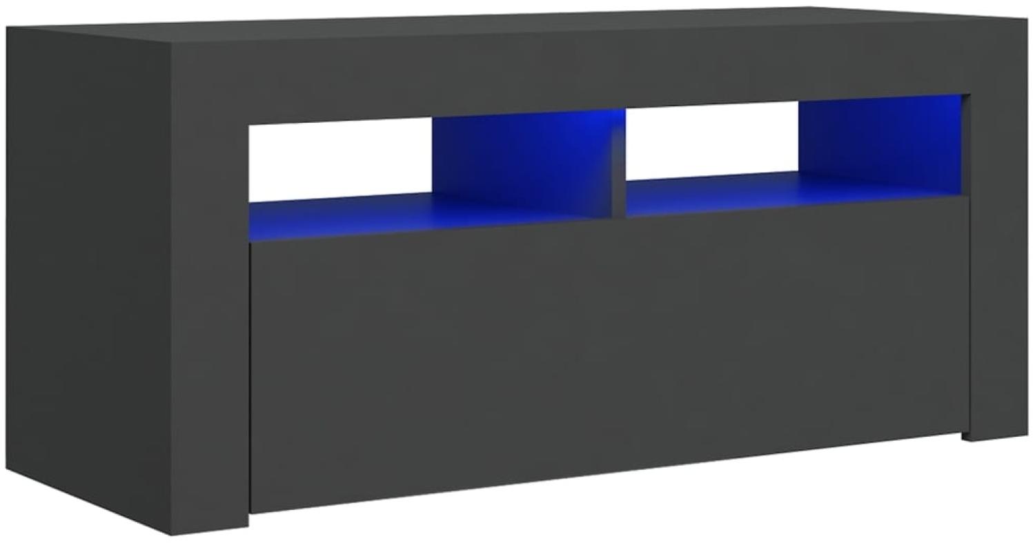 vidaXL TV-Schrank mit LED-Leuchten Grau 90x35x40 cm, Mit Beleuchtung [804321] Bild 1