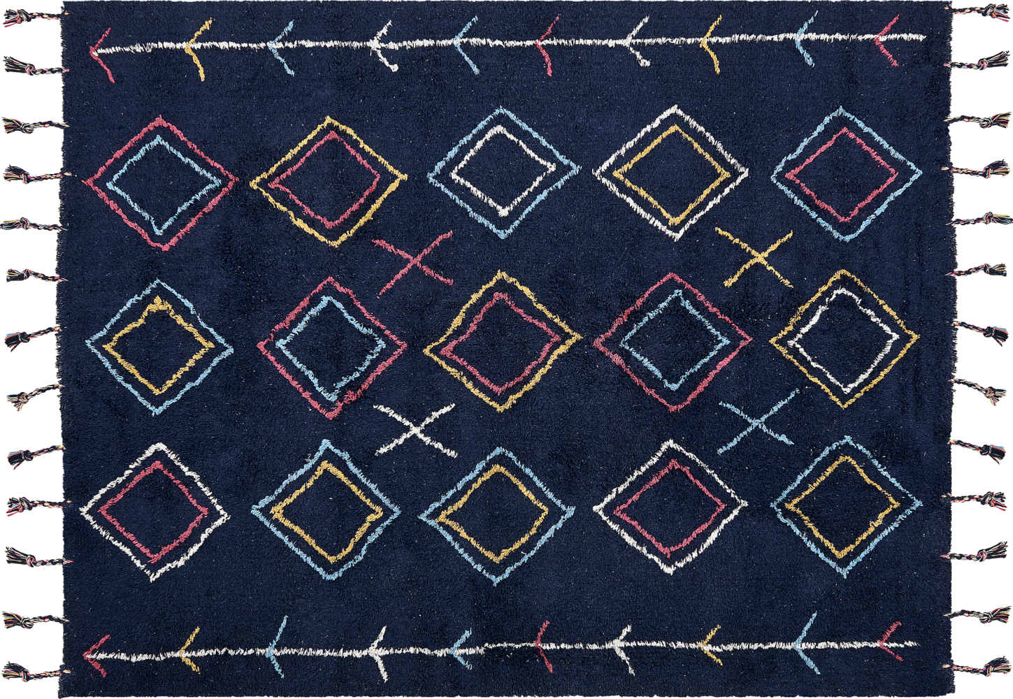 Teppich Baumwolle schwarz 160 x 230 cm geometrisches Muster CORUM Bild 1