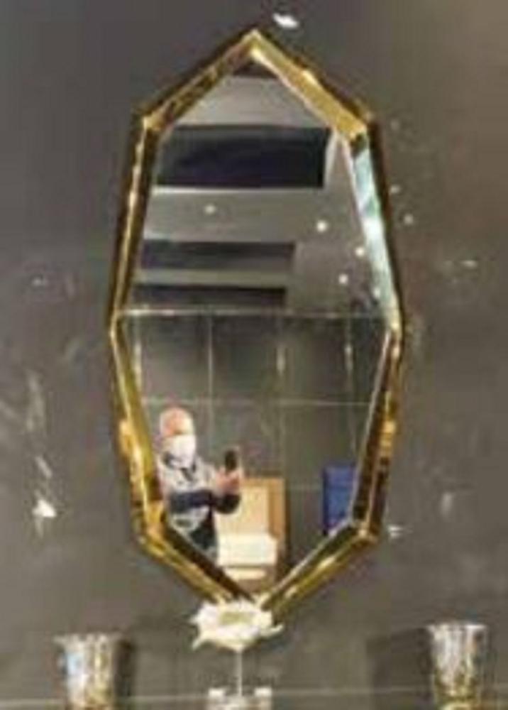 Casa Padrino Luxus Wandspiegel Gold 81 x 8 x H. 160 cm - Moderner Wohnzimmer Spiegel mit Metallrahmen - Schlafzimmer Spiegel - Garderoben Spiegel - Luxus Kollektion Bild 1