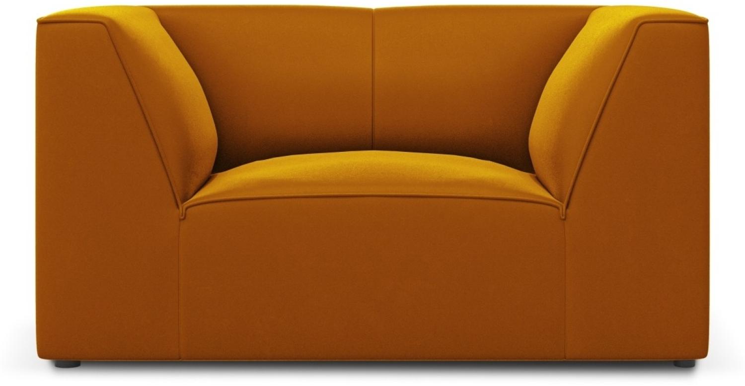 Micadoni Samtstoff Sessel Ruby | Bezug Yellow | Beinfarbe Black Plastic Bild 1