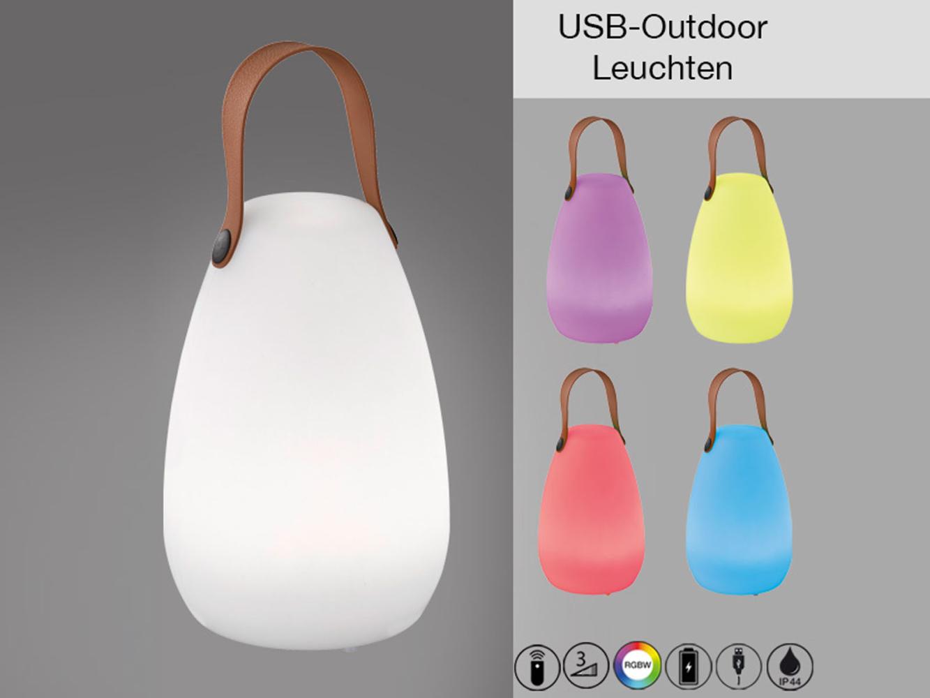2er SET Outdoor Akku Tischlampen mit RGB & Fernbedienung in 2 Größen Bild 1