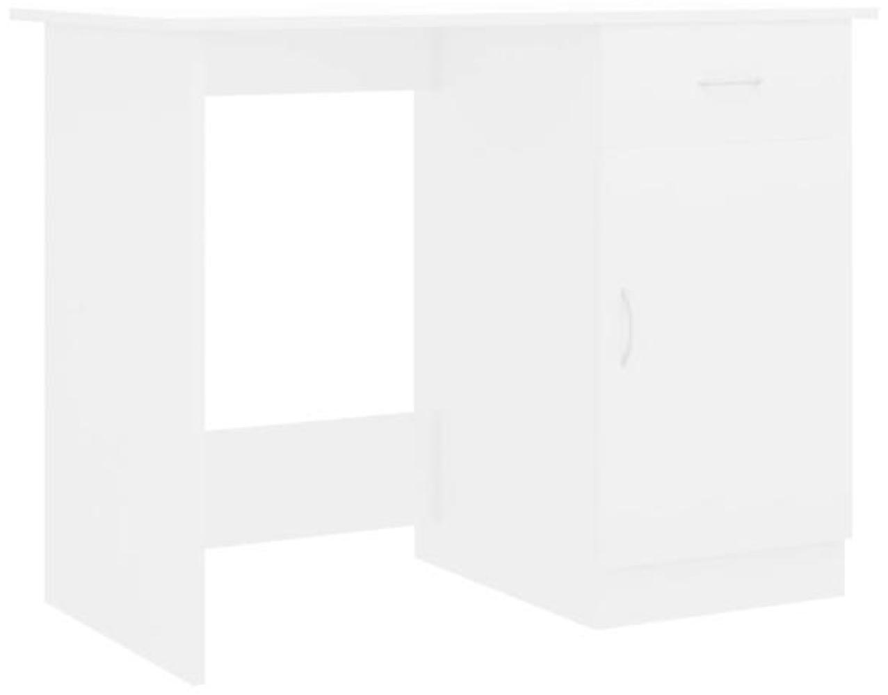 vidaXL Schreibtisch mit Schublade, Spanplatte, Weiß, 100 × 50 × 76 cm Bild 1