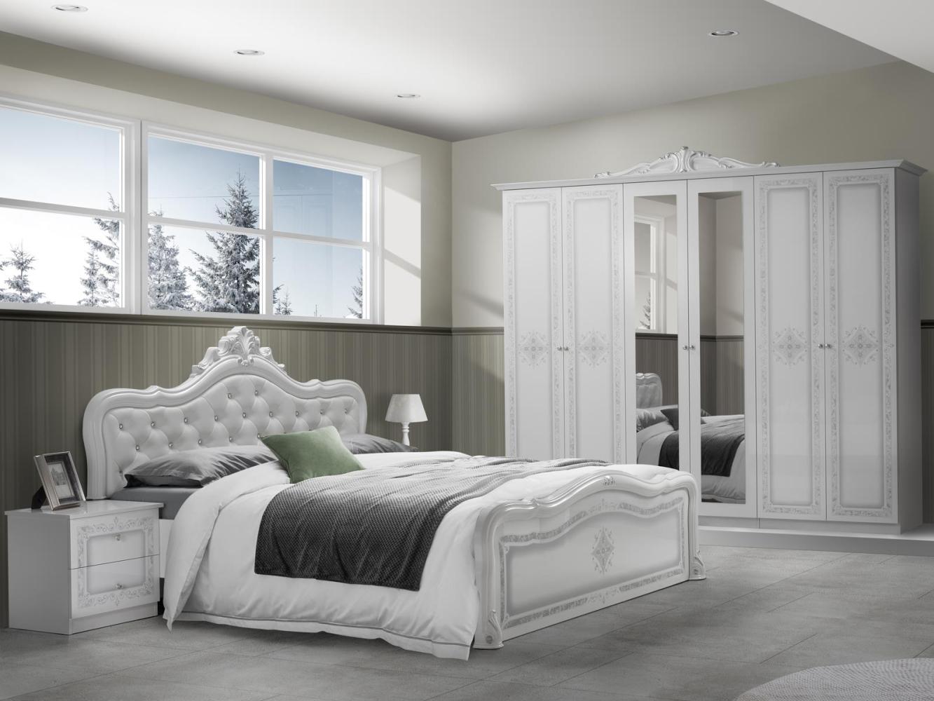 Schlafzimmer-Set >Langston< in Weiß Bild 1
