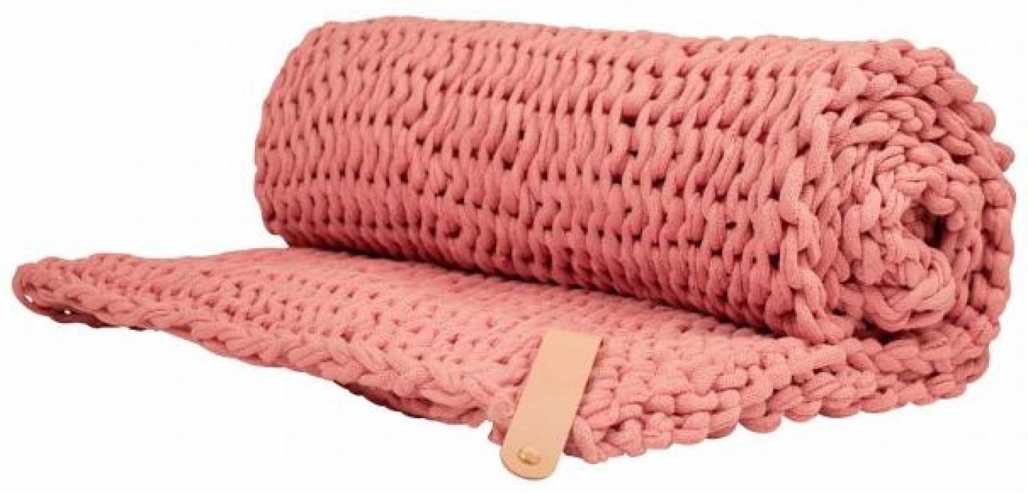 Grobstrickdecke Juna Chunky Knit, vegan rosa small 80x130cm Bild 1