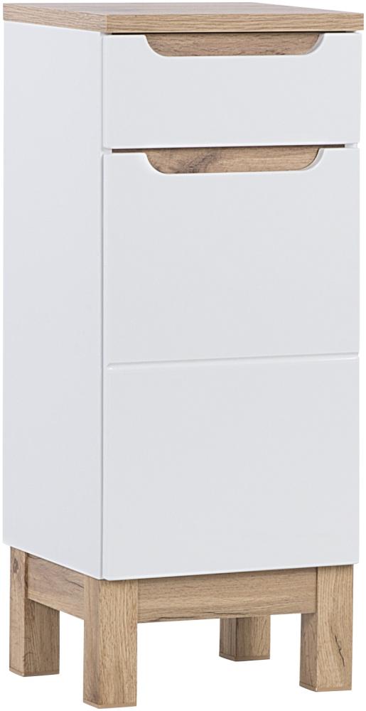 Domando Badschrank Stintino M1 Modern Breite 35cm, Soft-Close-Funktion, Hochglanz in Weiß Matt und Weiß Hochglanz Bild 1