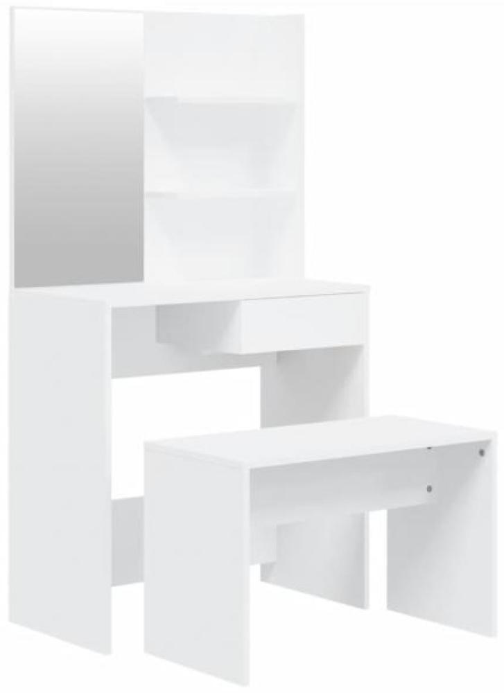 Schminktisch-Set Weiß 74,5x40x141 cm Bild 1