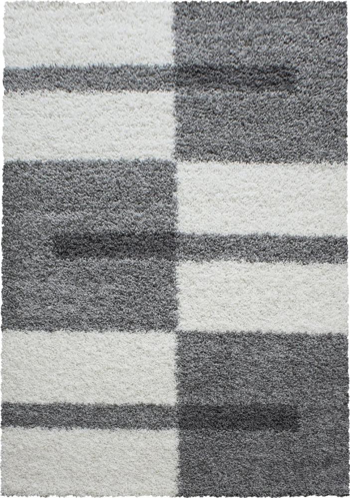 Hochflor Teppich Gianna rechteckig - 160x230 cm - Hellgrau Bild 1