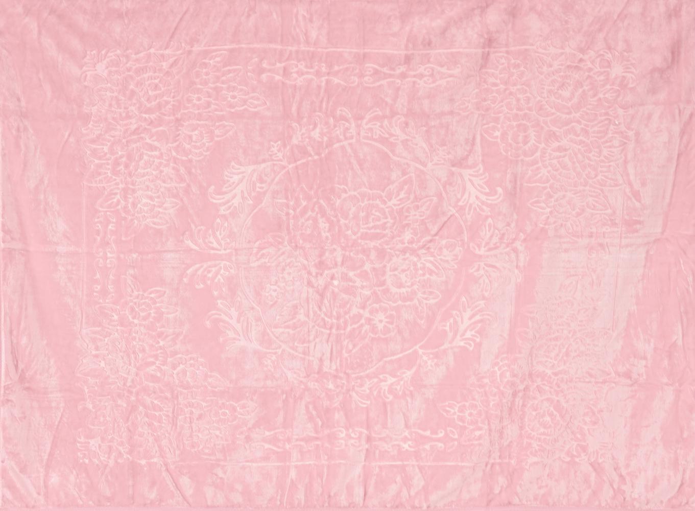 Almina Extra Weiche Wolldecke 160x220 cm 100% PES mit Blumen Muster Waschmaschinengeeignet Rosa Bild 1
