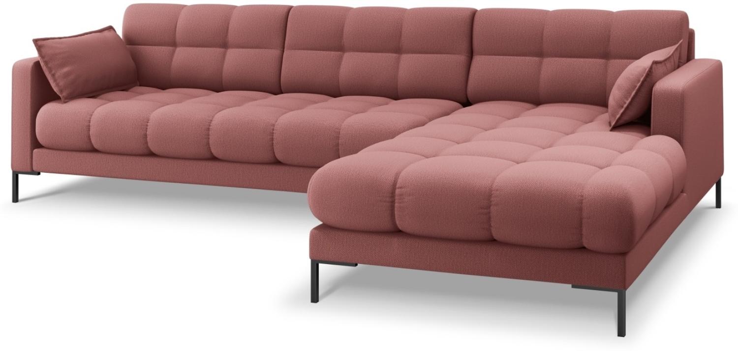 Micadoni 5-Sitzer Ecke rechts Sofa Mamaia | Bezug Pink | Beinfarbe Black Metal Bild 1