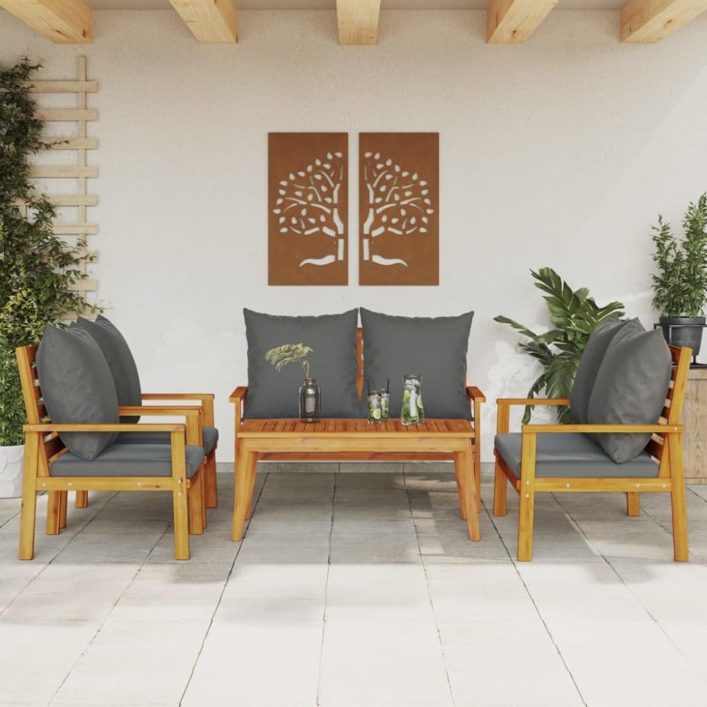 vidaXL 5-tlg. Garten-Lounge-Set mit Kissen Massivholz Akazie Bild 1