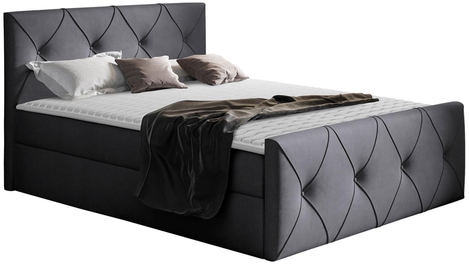 Mirjan24 Boxspringbett Nakir Lux, Grau 180 x 200 cm Bild 1