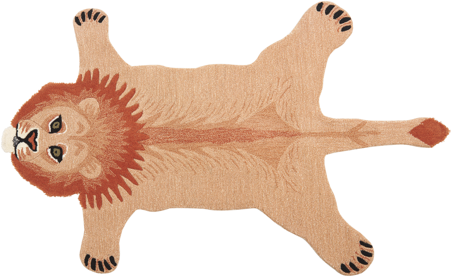 Kinderteppich Wolle beige 100 x 160 cm Löwenmotiv MUFASA Bild 1