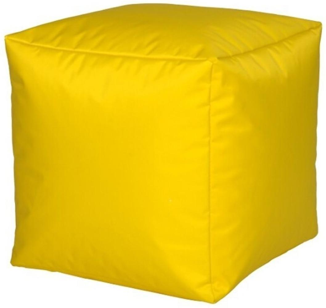 Sitzwürfel Nylon Gelb groß 40 x 40 x 40 mit Füllung Bild 1