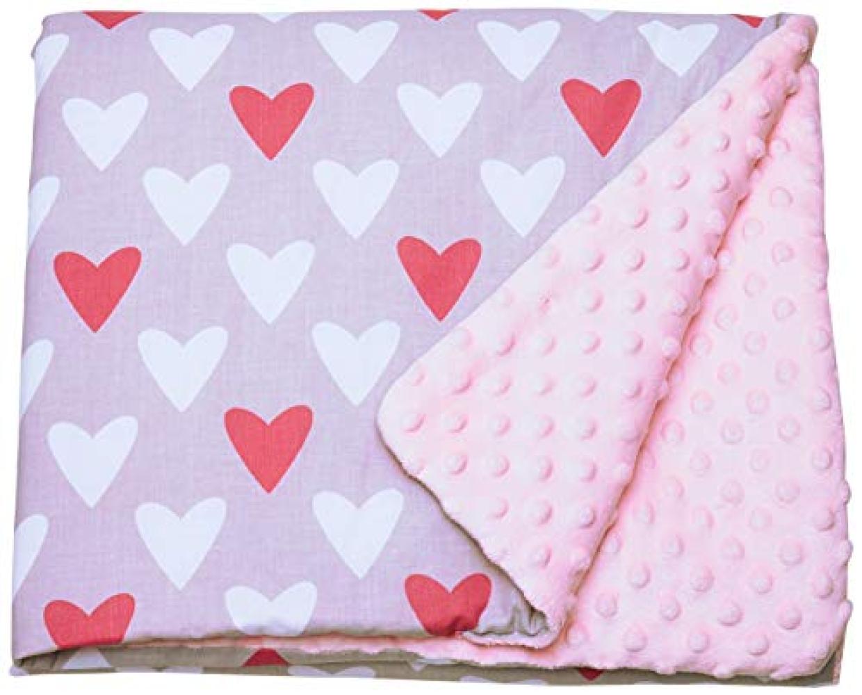 LULANDO 'Pink - Hearts' Krabbeldecke 80x100 cm Bild 1