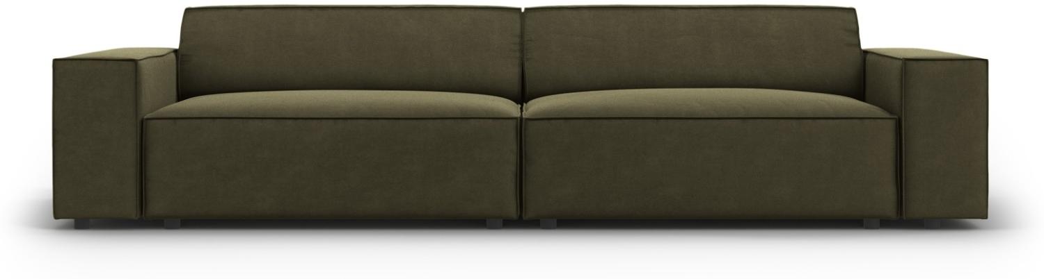 Micadoni 4-Sitzer Samtstoff Sofa Jodie | Bezug Green | Beinfarbe Black Plastic Bild 1