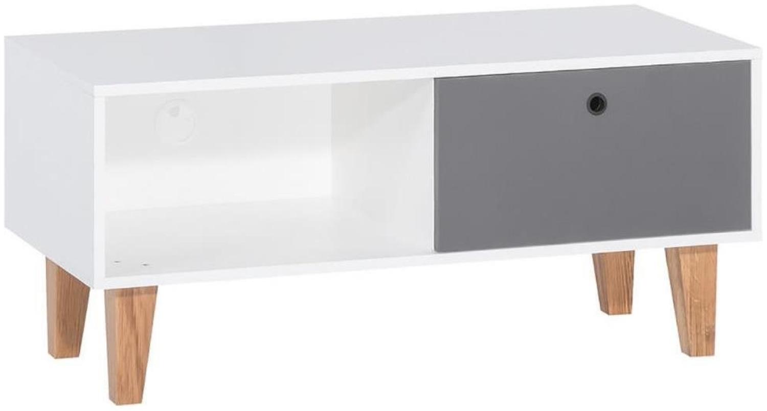 VOX TV-Schrank Concept mit 1 Fach und 1 Schublade Weiß/Grau Bild 1