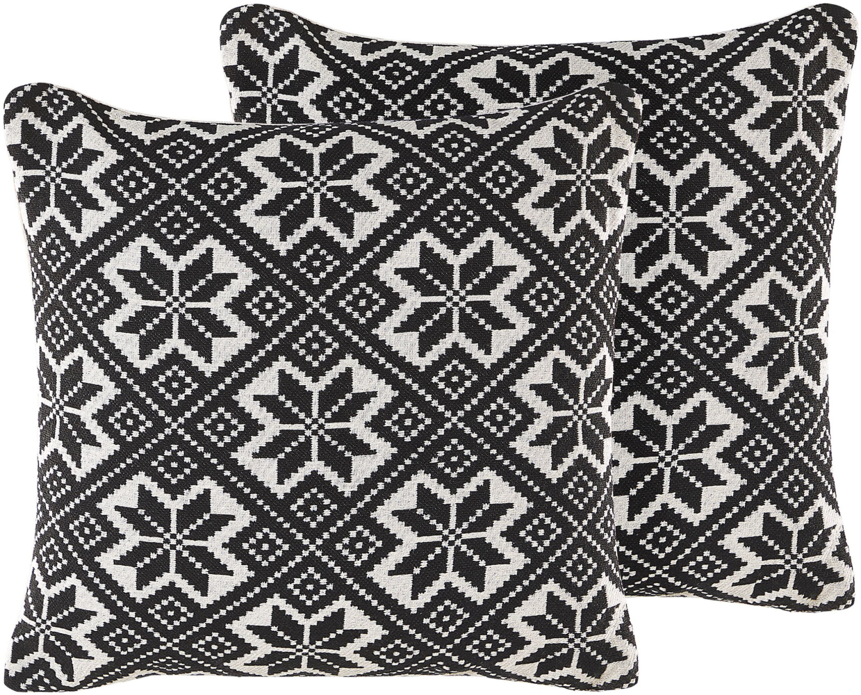 Dekokissen geometrisches Muster schwarz creme 45 x 45 cm 2er Set BESKOZ Bild 1