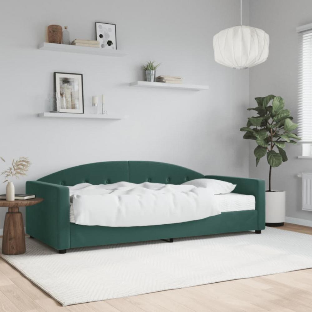 Tagesbett mit Matratze Dunkelgrün 90x200 cm Samt (Farbe: Grün) Bild 1