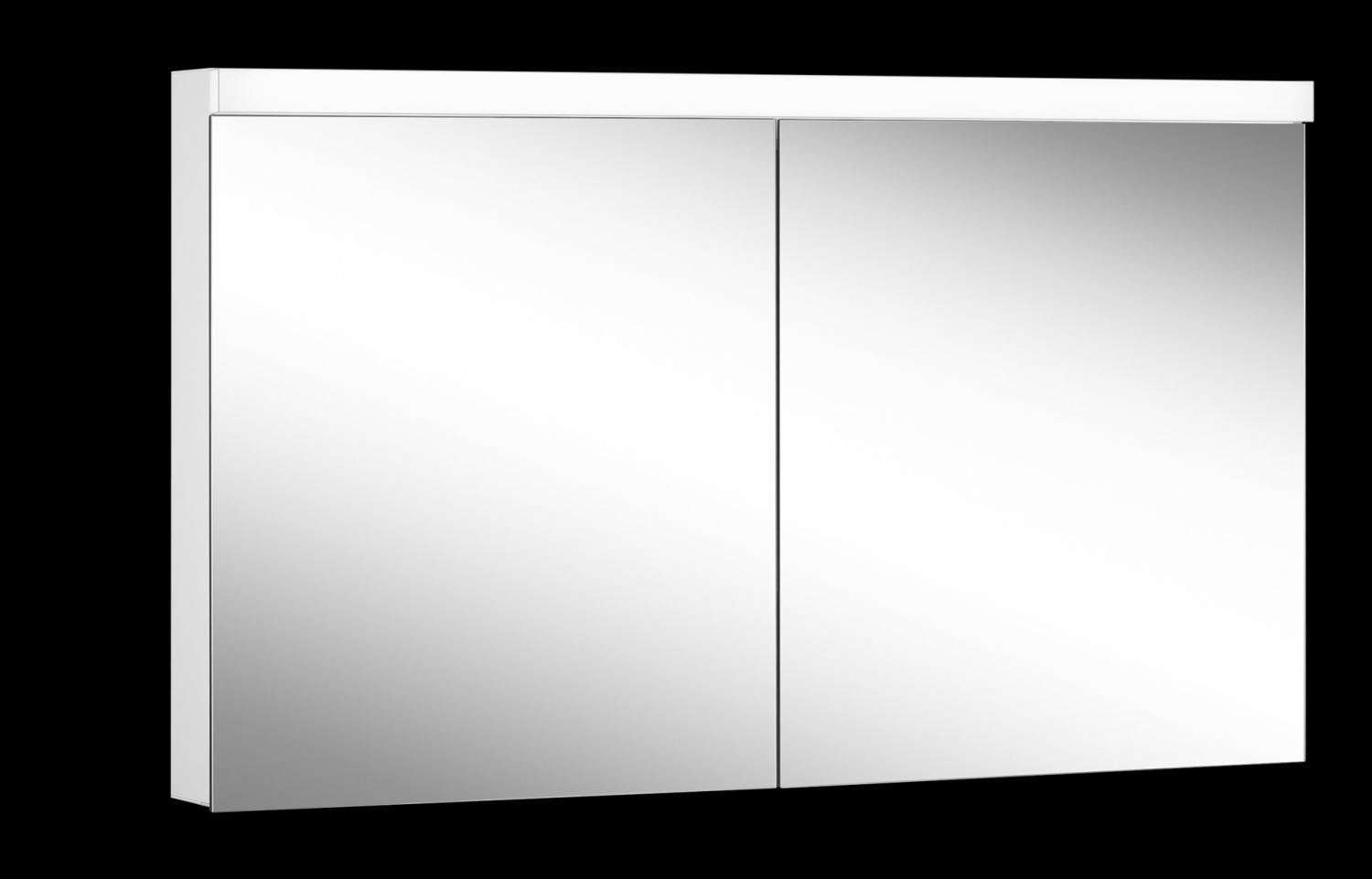 Schneider LOWLINE Basic LED Lichtspiegelschrank, 2 Doppelspiegeltüren, 130x74,8x13,5cm, 171. 330, Ausführung: CH-Norm/Korpus weiss/4000K - 171. 330. 01. 02 Bild 1