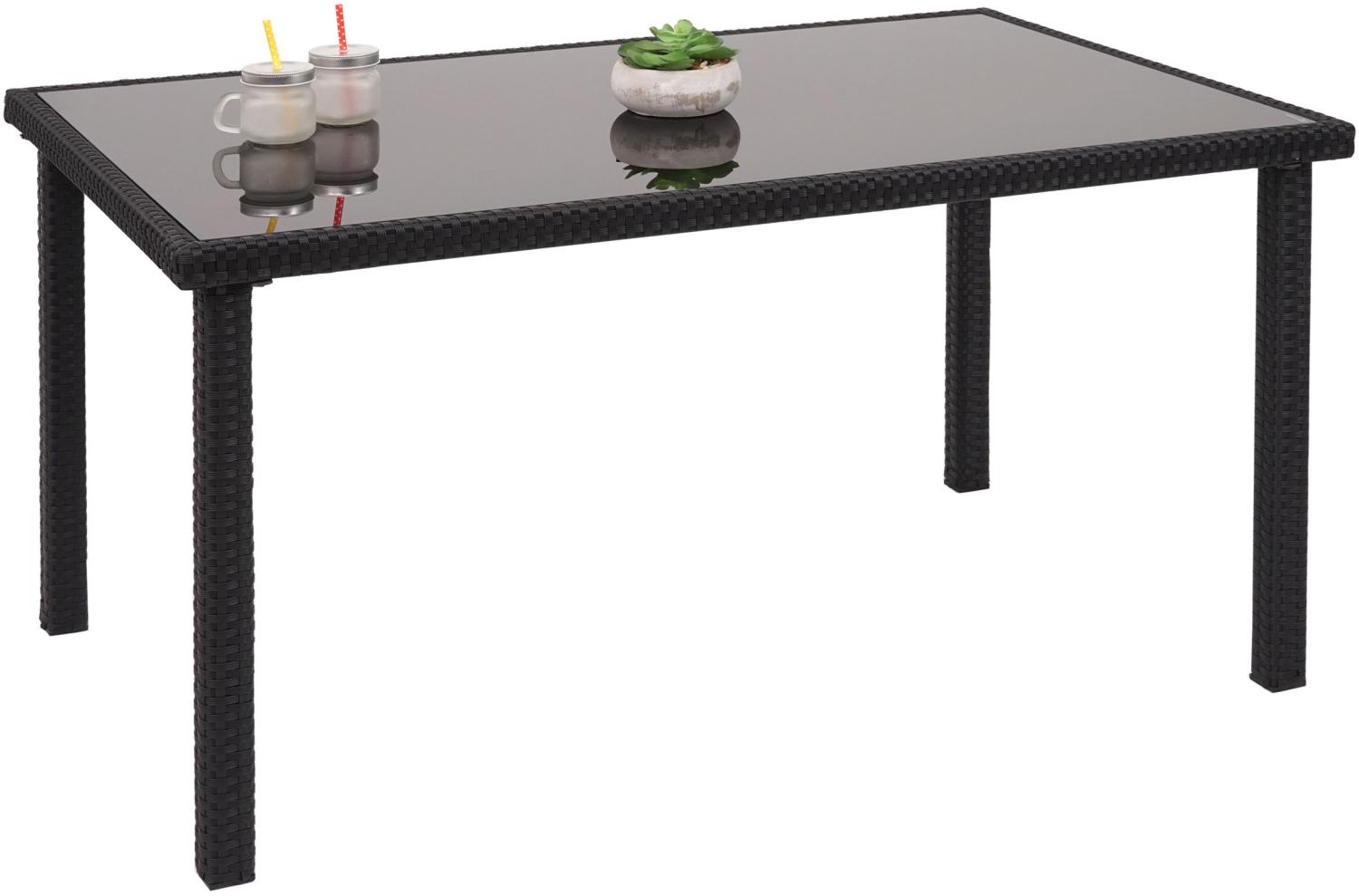 Poly-Rattan Tisch HWC-G19, Gartentisch Balkontisch, 120x75cm ~ schwarz Bild 1