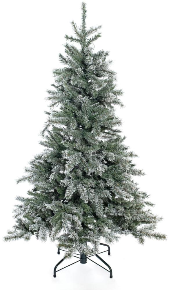 Evergreen Künstlicher Weihnachtsbaum Frost Fichte | Inkl. LEDs & Kunstschnee | Weiß | 150 cm Bild 1