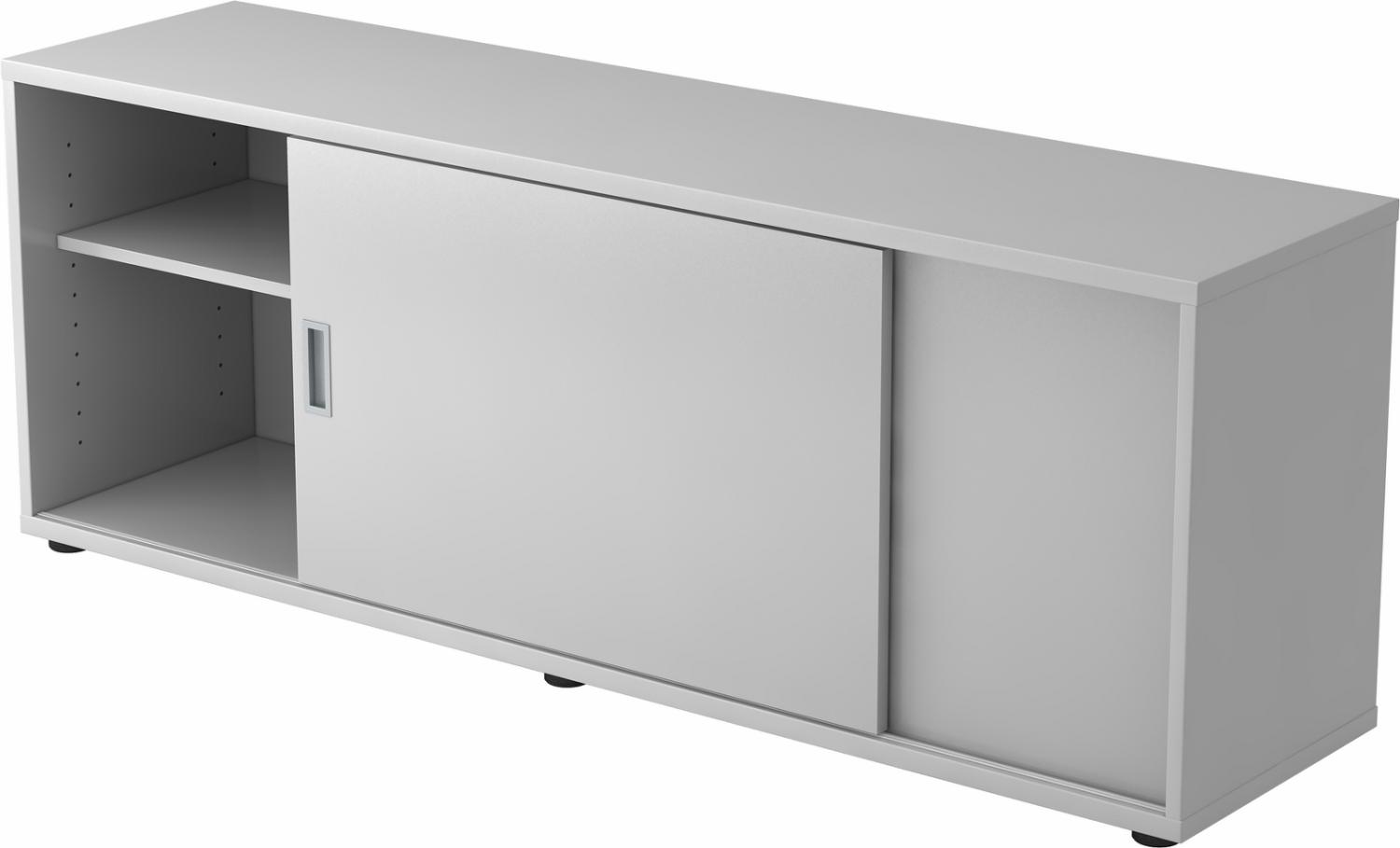 bümö® Lowboard mit Schiebetür, Sideboard in grau Bild 1