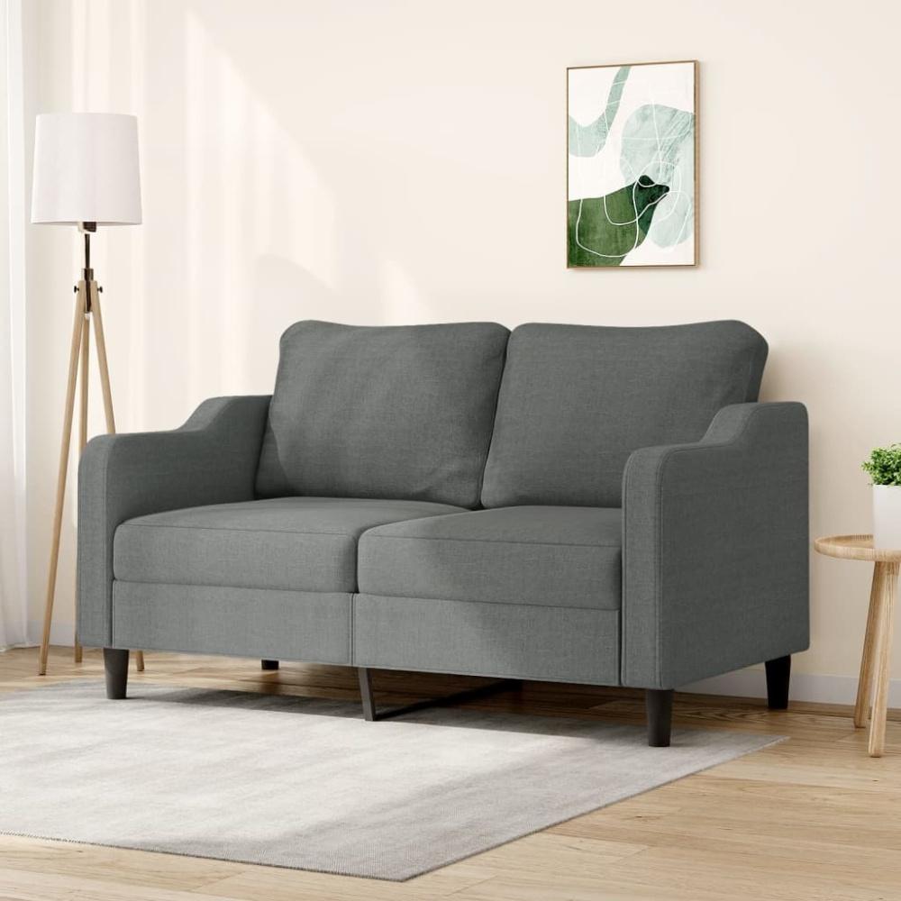 vidaXL 2-Sitzer-Sofa Dunkelgrau 140 cm Stoff Bild 1