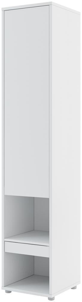 MEBLINI Schrank für Schrankbett Bed Concept - Hochschrank mit Ablagen, Fächern und Schublade - Nachttisch - BC-07 - Weiß Matt Bild 1