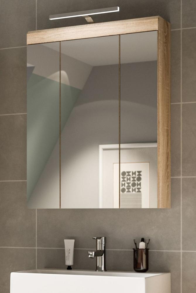 Badezimmer Spiegelschrank Lambada in Sonoma Eiche 60 cm Bild 1