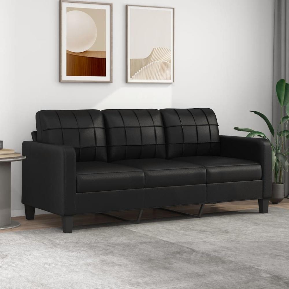 vidaXL 3-Sitzer-Sofa Schwarz 180 cm Kunstleder Bild 1