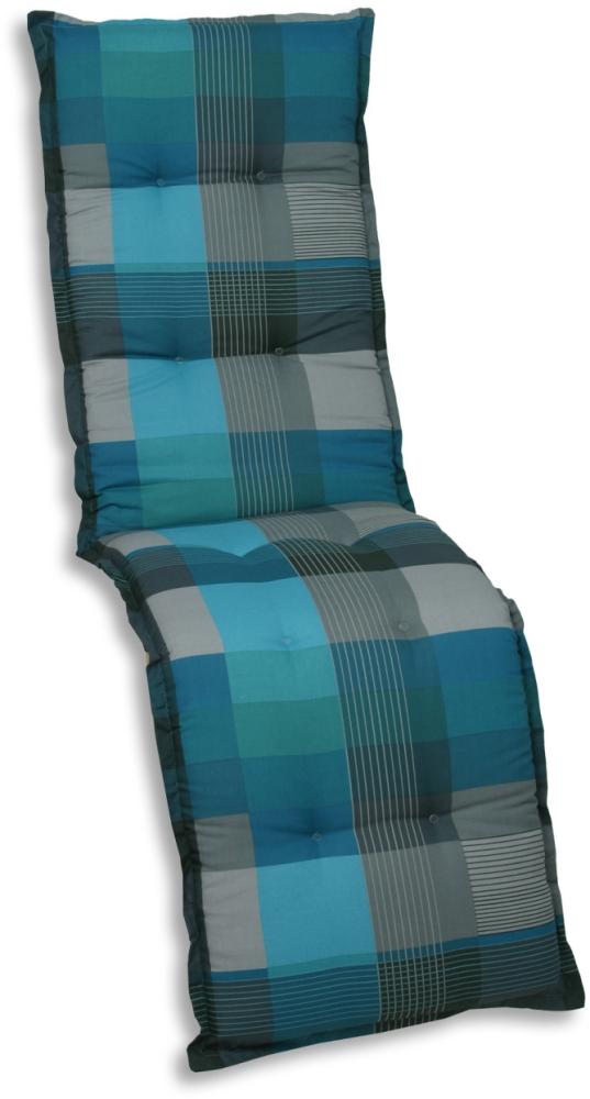 GO-DE Liegenauflage 170 x 50 x 7 cm blau Auflage Polster Kissen Liegestuhl Bild 1