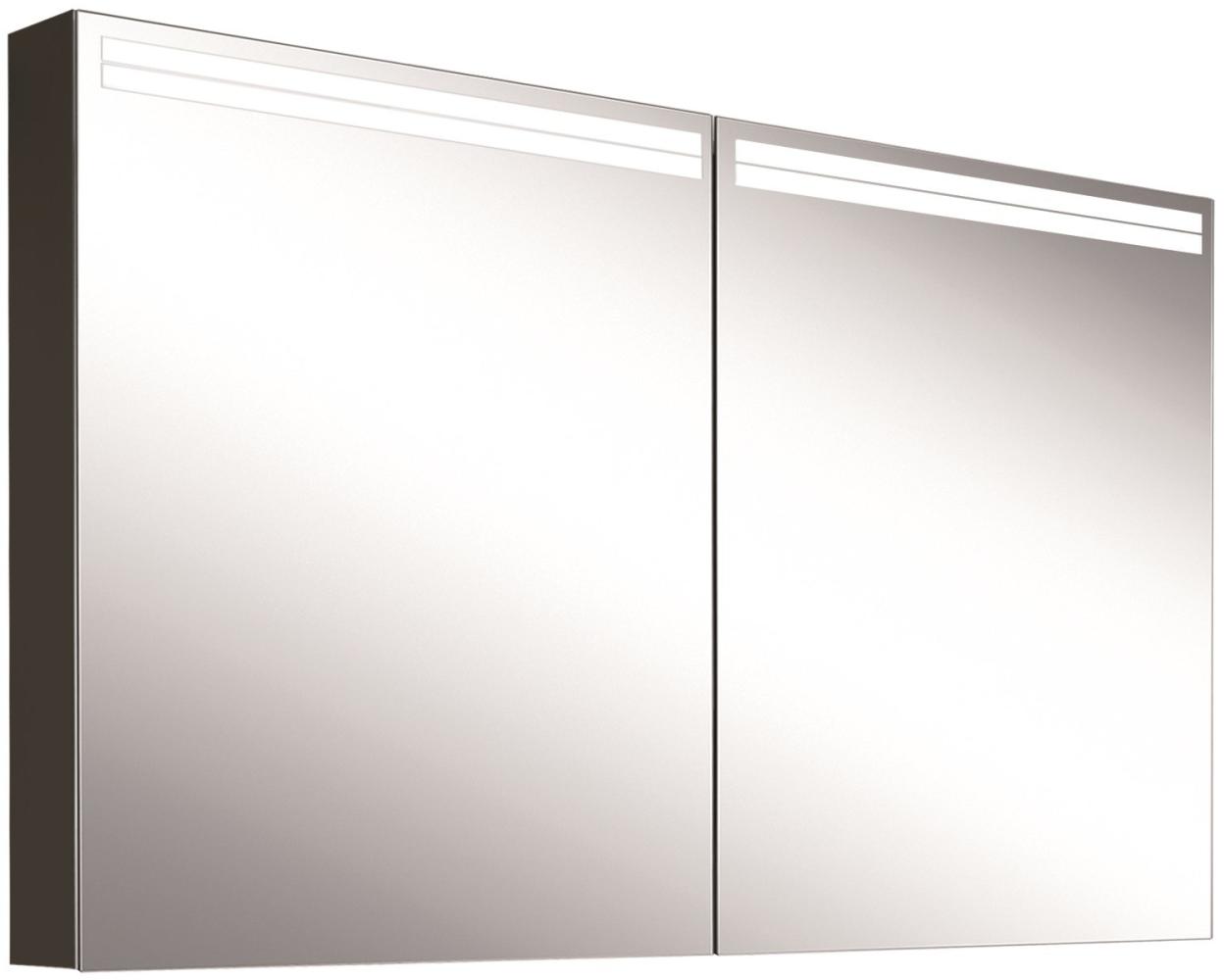 Schneider ARANGALINE LED Lichtspiegelschrank, 2 Doppelspiegeltüren, 120x70x12cm, 160. 520. 02. 41, Ausführung: EU-Norm/Korpus schwarz matt - 160. 520. 02. 41 Bild 1