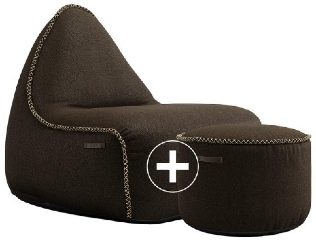 RETROIt Medley exklusives Indoor Sitzsack Set Sitzsack + Hocker zum Sparpreis kaffee Bild 1