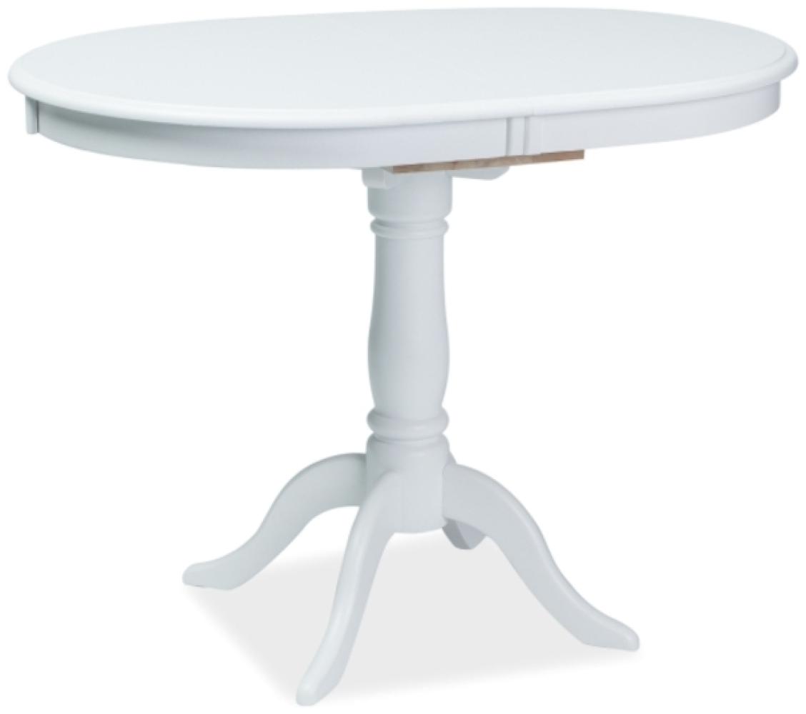 Ausziehbarer Tisch ODELE, 100-129x75x70, weiß Bild 1