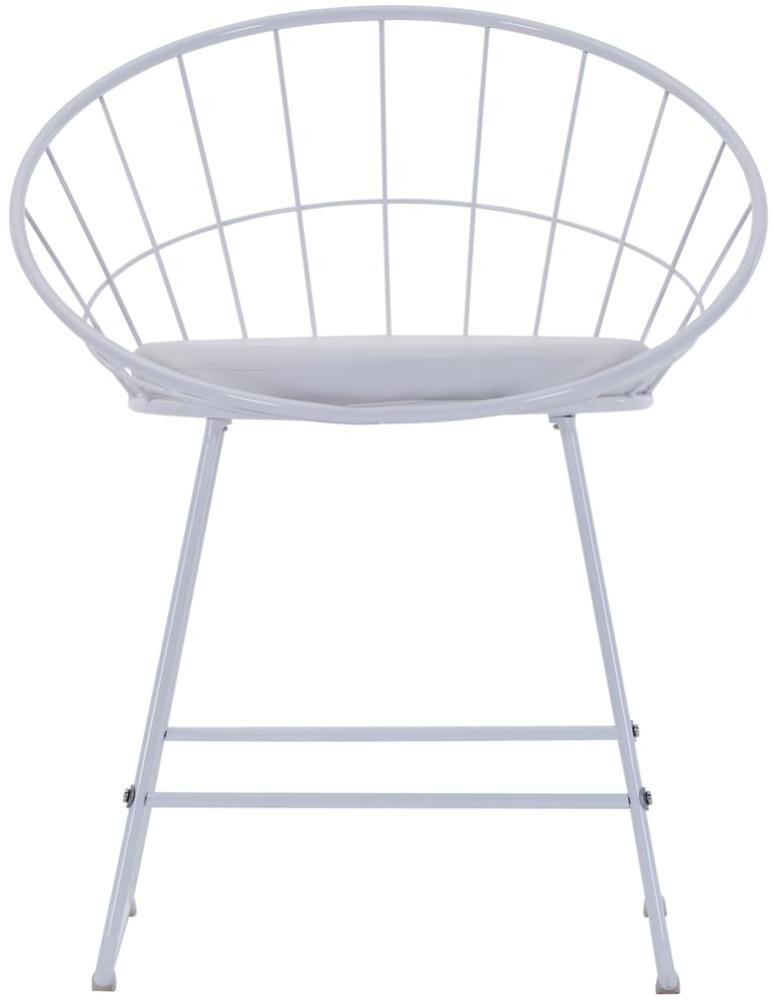 vidaXL Esszimmerstühle mit Kunstledersitzen 4 Stk. Weiß Stahl Bild 1