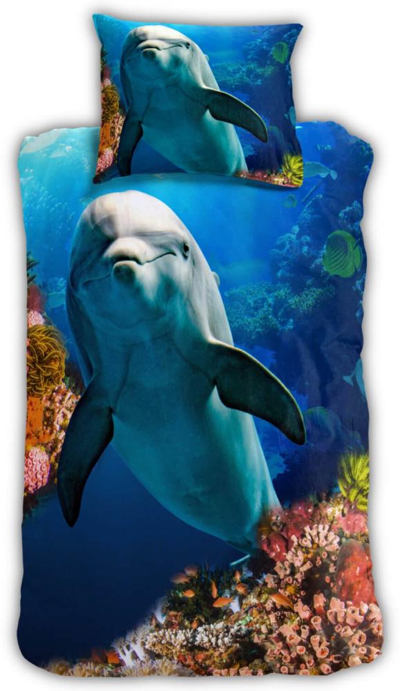 Delfin Bettwäsche Digitaldruck ESPiCO Sleep and Dream 135 x 200 + 80 x 80 cm Bild 1