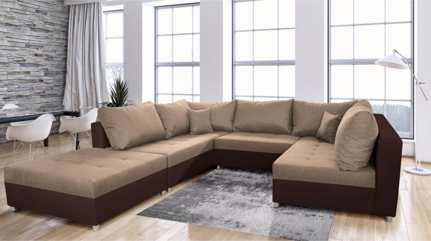 Sofa mit Schlaffunktion in U-Form AURORA BIS, 288x199x85, sawana 25/dolaro 33 Bild 1