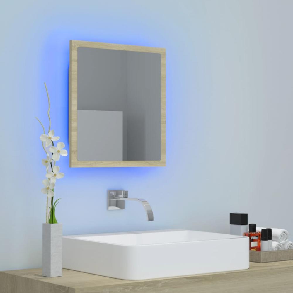 vidaXL LED-Badspiegel Sonoma-Eiche 40x8,5x37 cm Spanplatte Bild 1