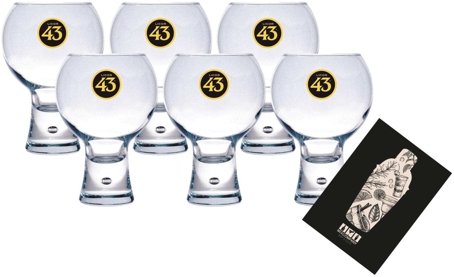 Licor 43 Cuarenta y Tres 6x Ballonglas Logo gelb - 6er Set Glas Gläser Likör Liquor 43er Bild 1