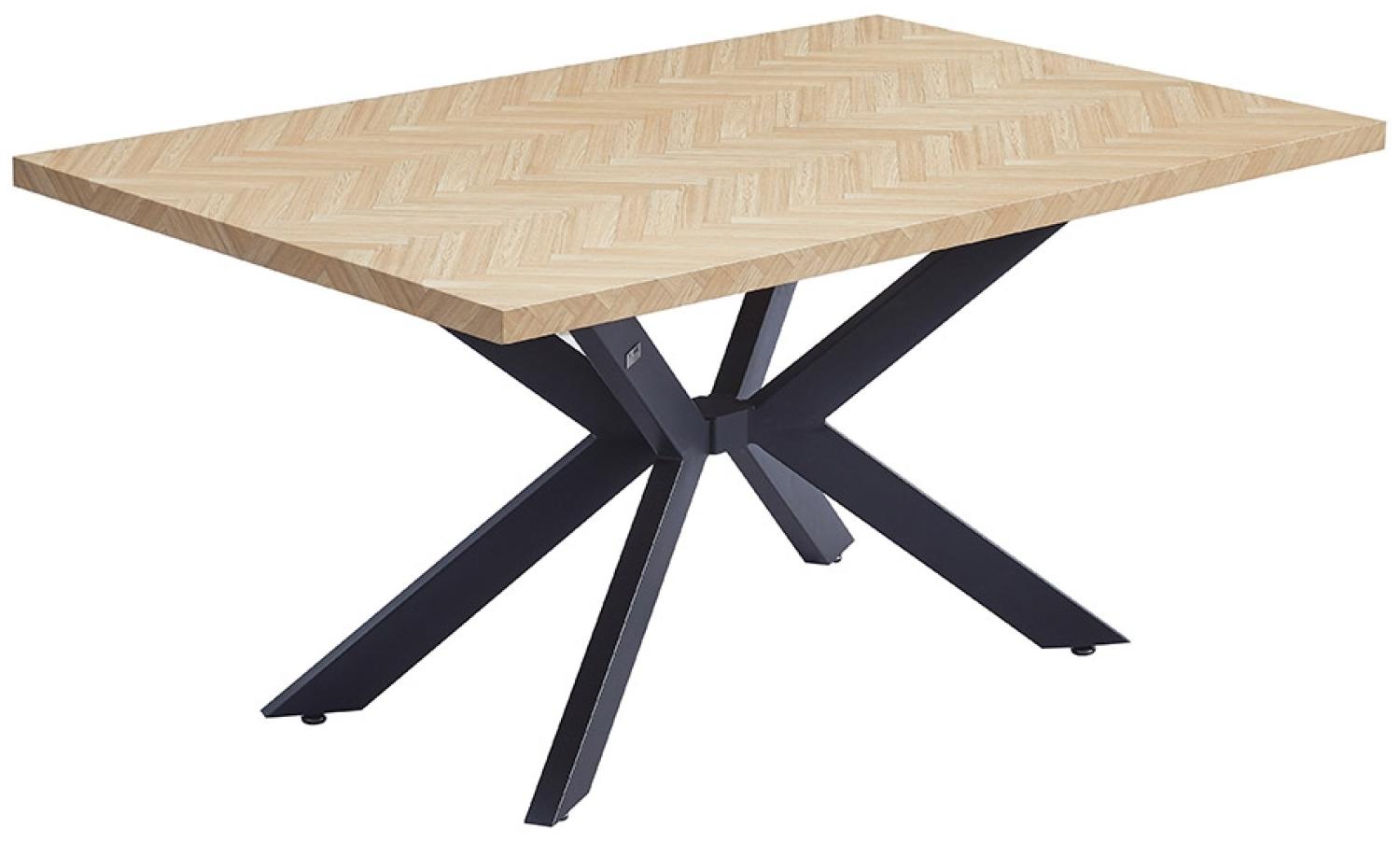 HOME DELUXE Esstisch Eckig AVENCIA inkl. Sternfuß - Farbe: Fishbone Oak, Größe: 160 x 100 cm Bild 1