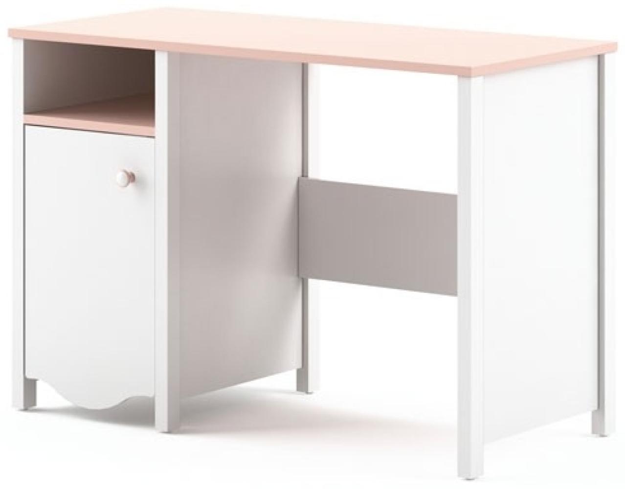 Schreibtisch "Mia" Schülerschreibtisch 110x51cm weiß rosa Bild 1