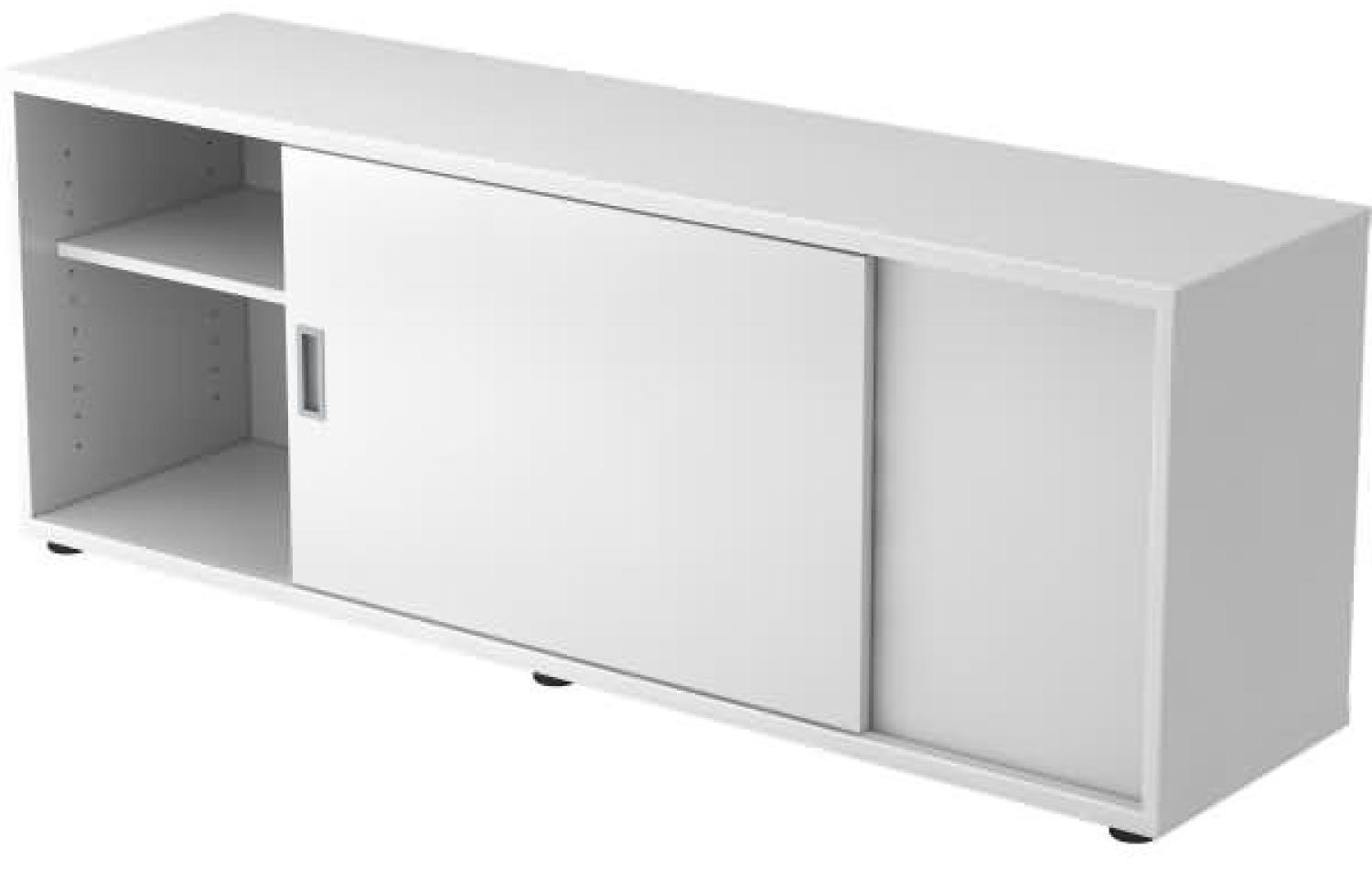Sideboard 1,5 Ordnerhöhen, beidseitig nutzbar, Weiß / Weiß Bild 1