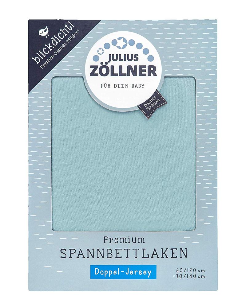 Julius Zöllner 8356157605 Jersey Spanntuch Premium, blickdicht, aus Jersey Doppeltuch, passend für Kinderbetten 60x120 und 70x140 cm, greenery Bild 1